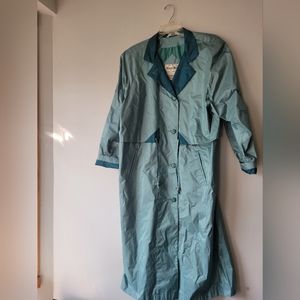 Vintage British Mist seafoam green aqua trench coat 12